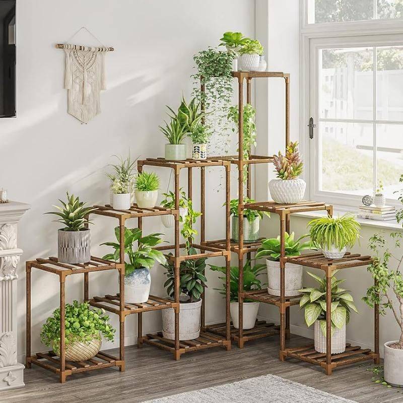 Bring Life to Your Space with a Multi-Tier Wooden Plant Stand